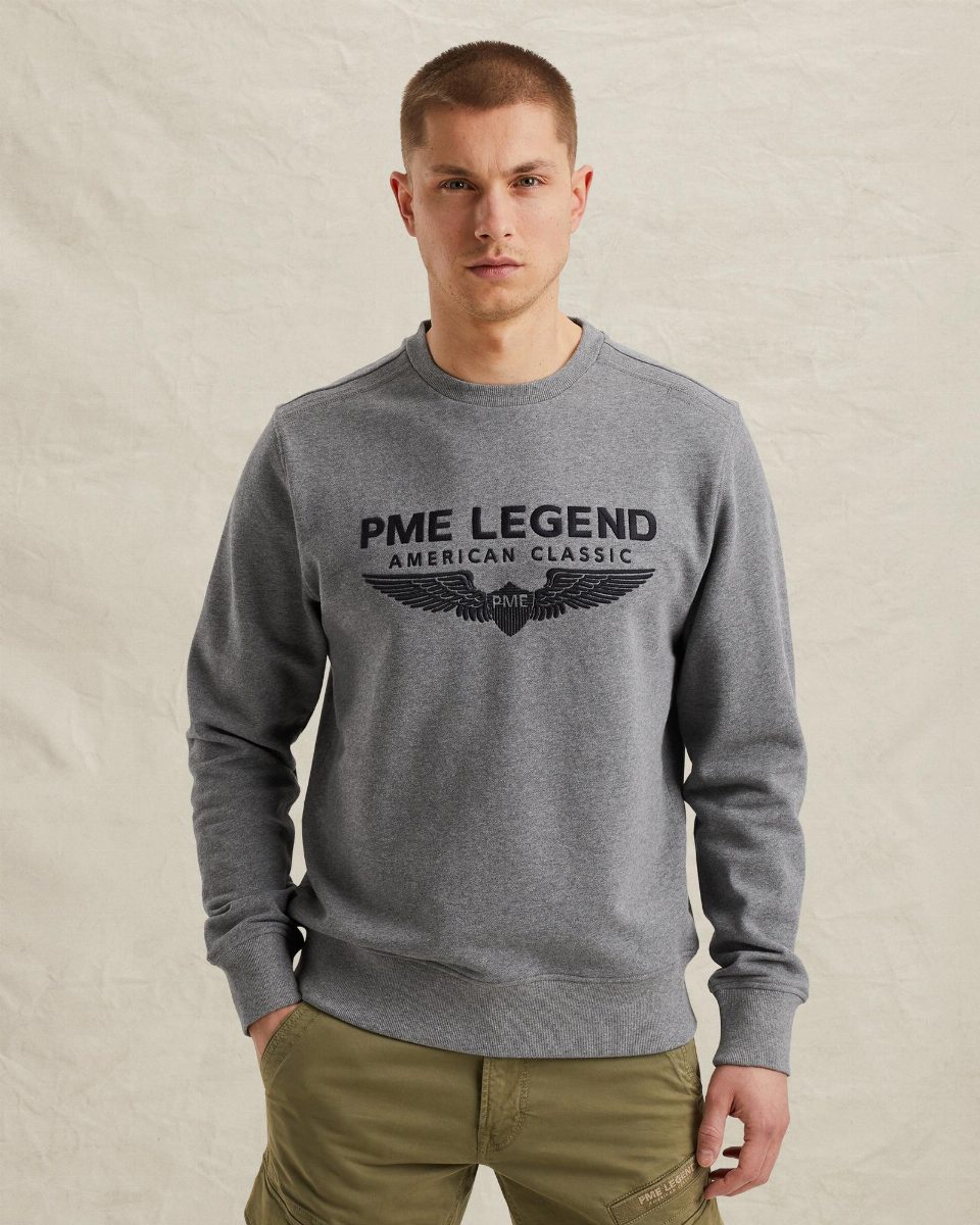Sweatshirt met logo – grey melee