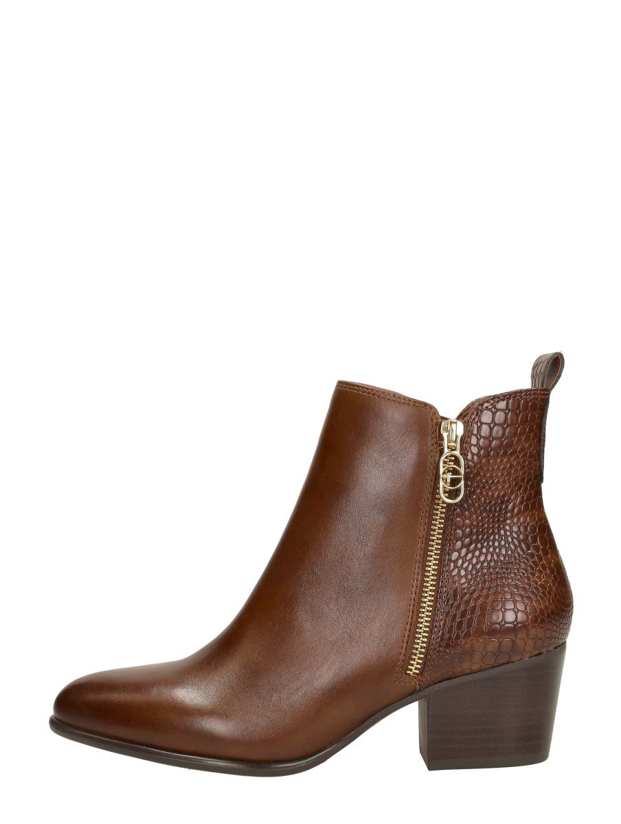 Tamaris - Enkellaarsjes Hak – cognac