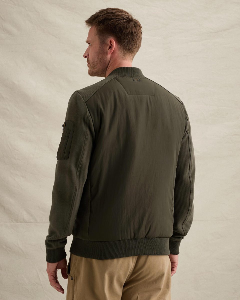 Hybrid jacket met ritssluiting – beluga