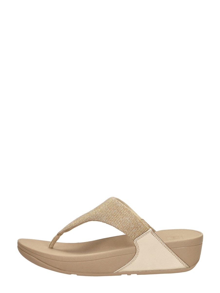 FitFlop - Lulu Shimmerlux Toe - Post Sandals – beige