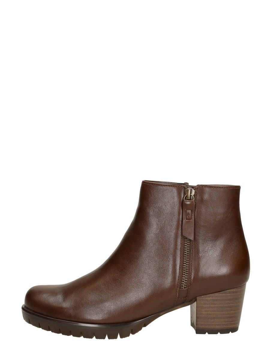 Gabor - Enkellaarsjes Hak – cognac
