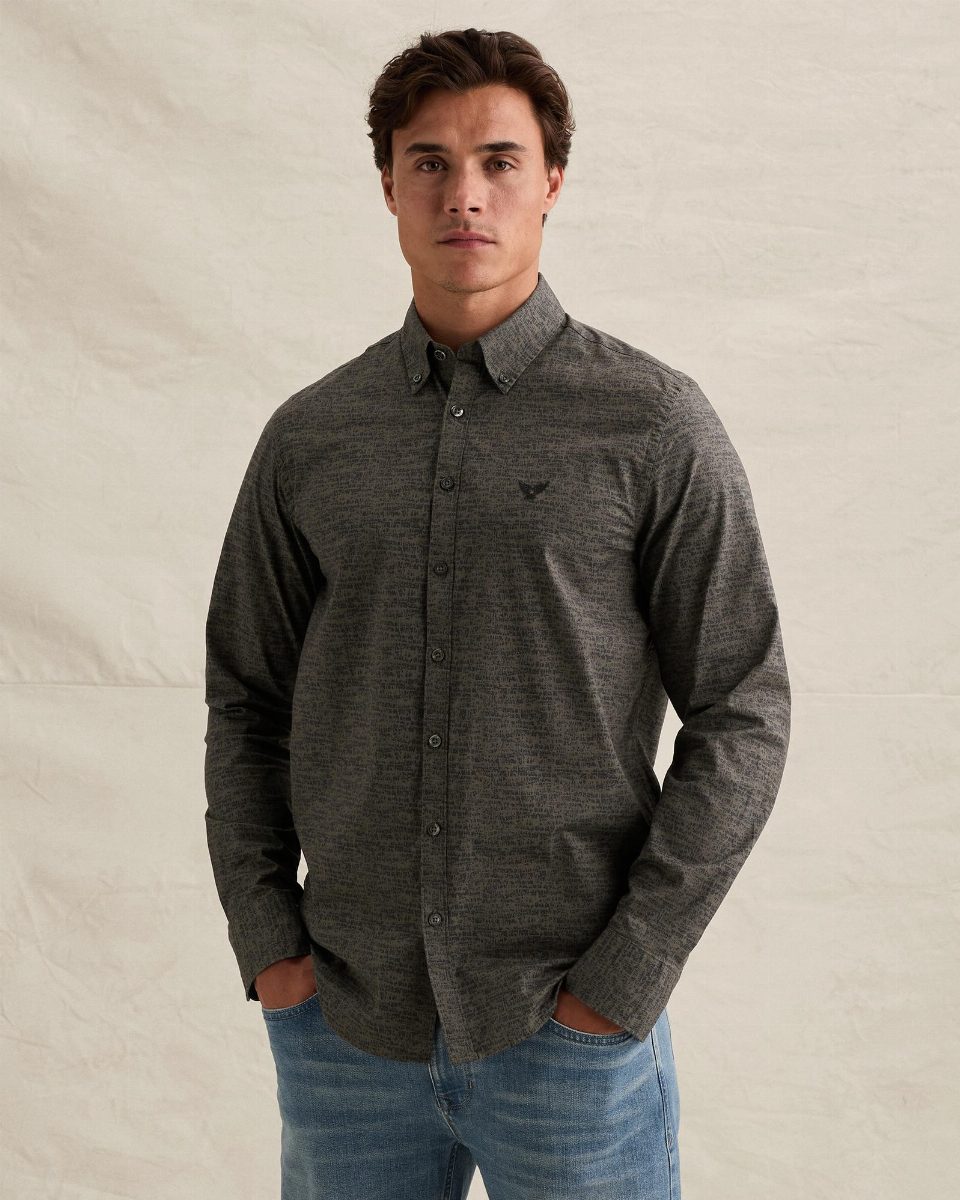 Poplin overhemd met allover print