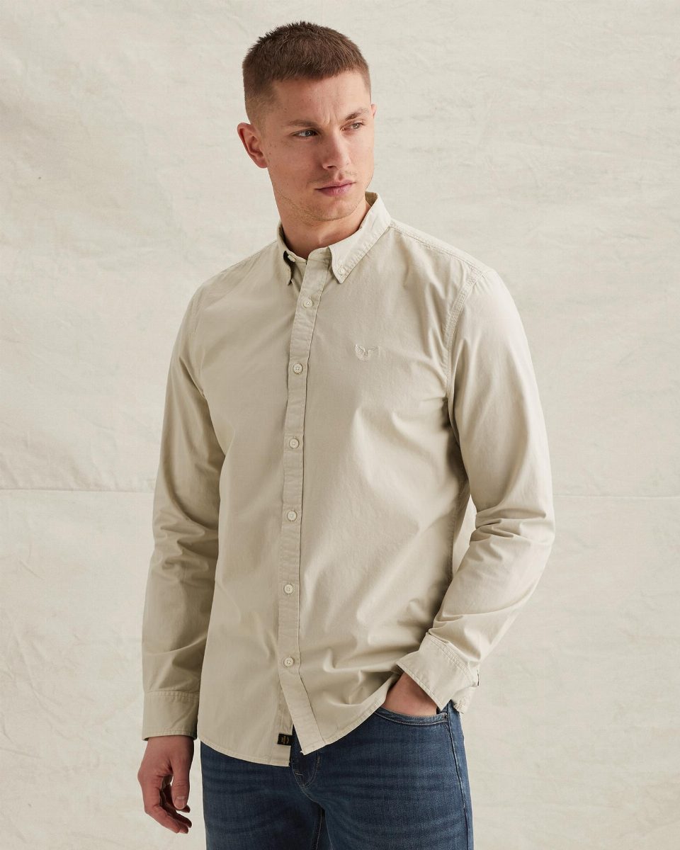American Classic overhemd van poplin met stretch – silver lining