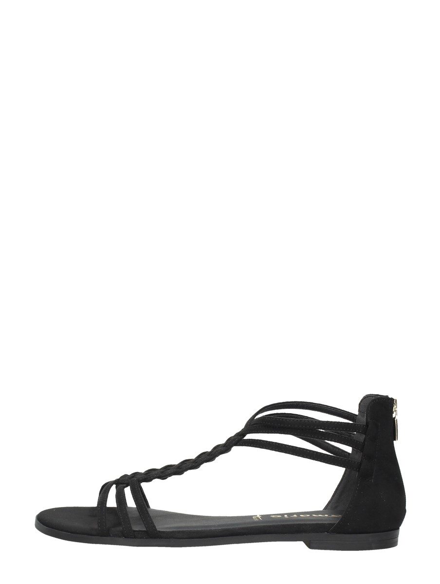 Tamaris - Sandalen Plat – zwart