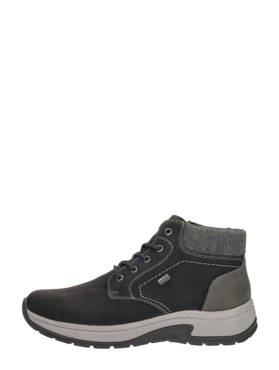 Rieker - Veterschoenen Hoog – zwart