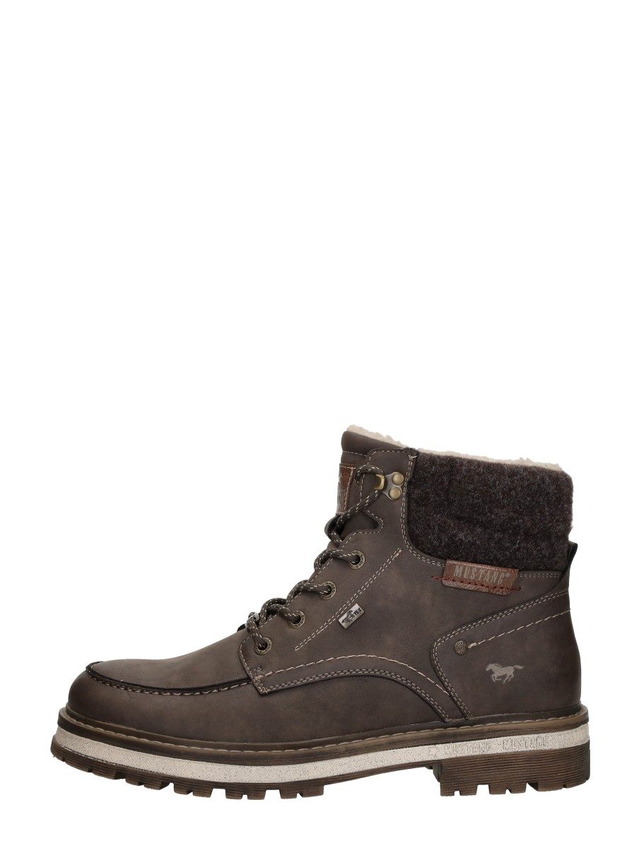 Mustang - Veterschoenen Hoog – donkerbruin