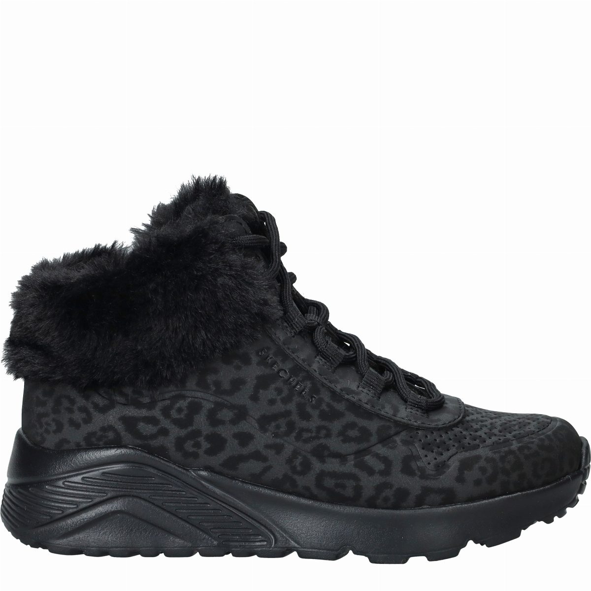 Skechers Uno Lite Veterboots Dames Zwart