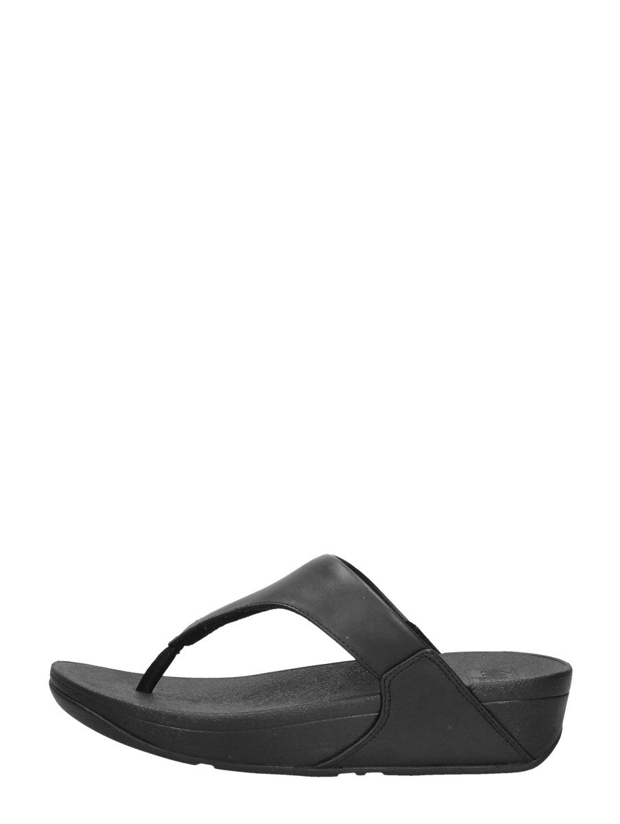 FitFlop - Lulu Leather Toepost – zwart