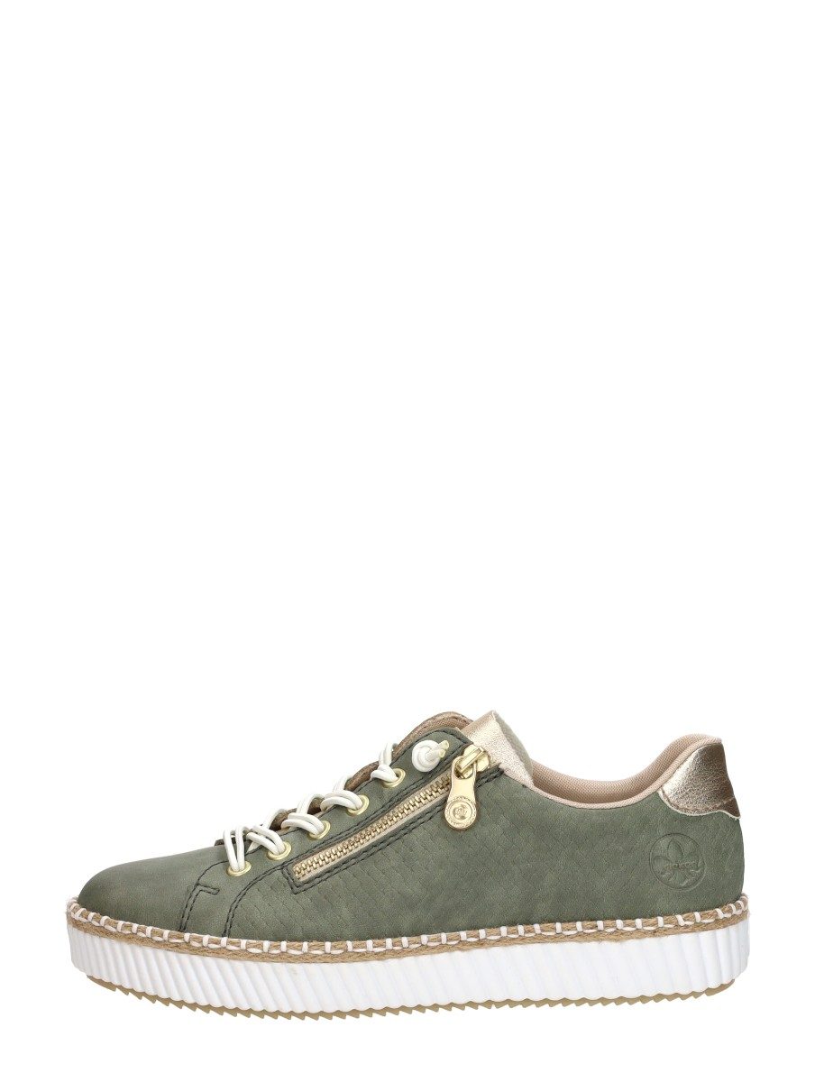 Rieker - Veterschoenen Laag – groen