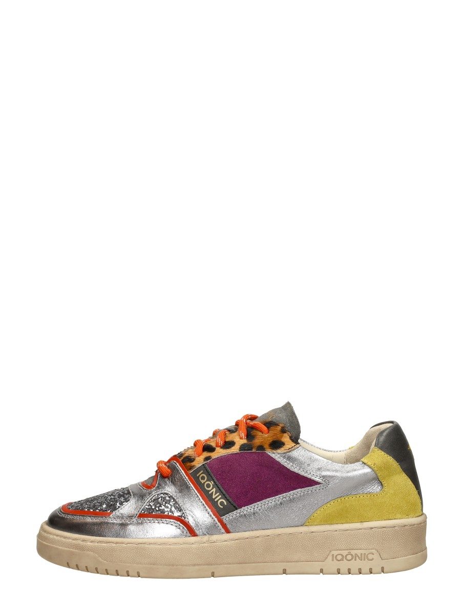 Iqonic - Sneakers Laag Zilver – zilverkleur