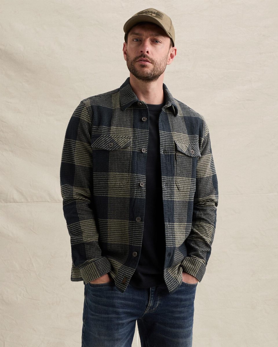 Overshirt met groot ruitpatroon en borstzakken