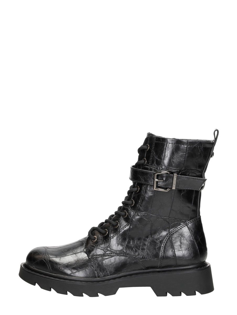 Tamaris - Veterschoenen Hoog – zwart