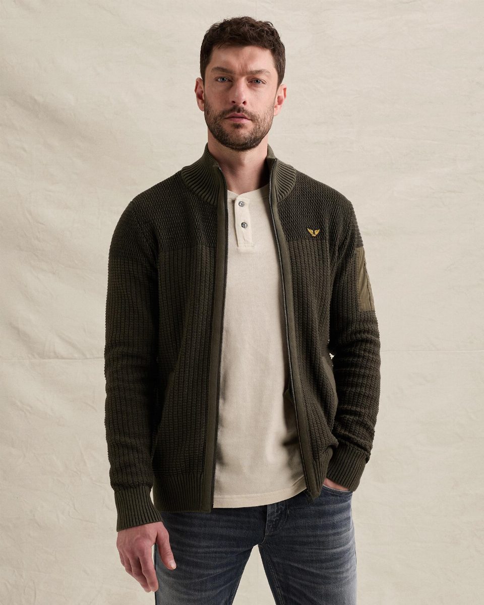 Vest met ritssluiting en flight pocket – beluga