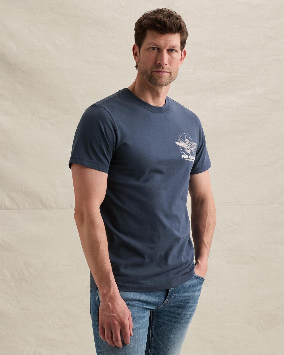T-shirt van jersey met klein artwork op de borst – sargasso sea