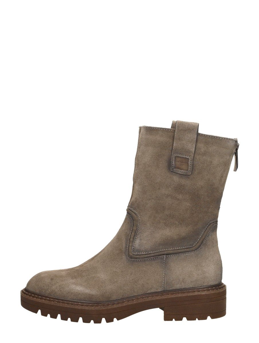 Tamaris - Enkellaarsjes Plat – taupe