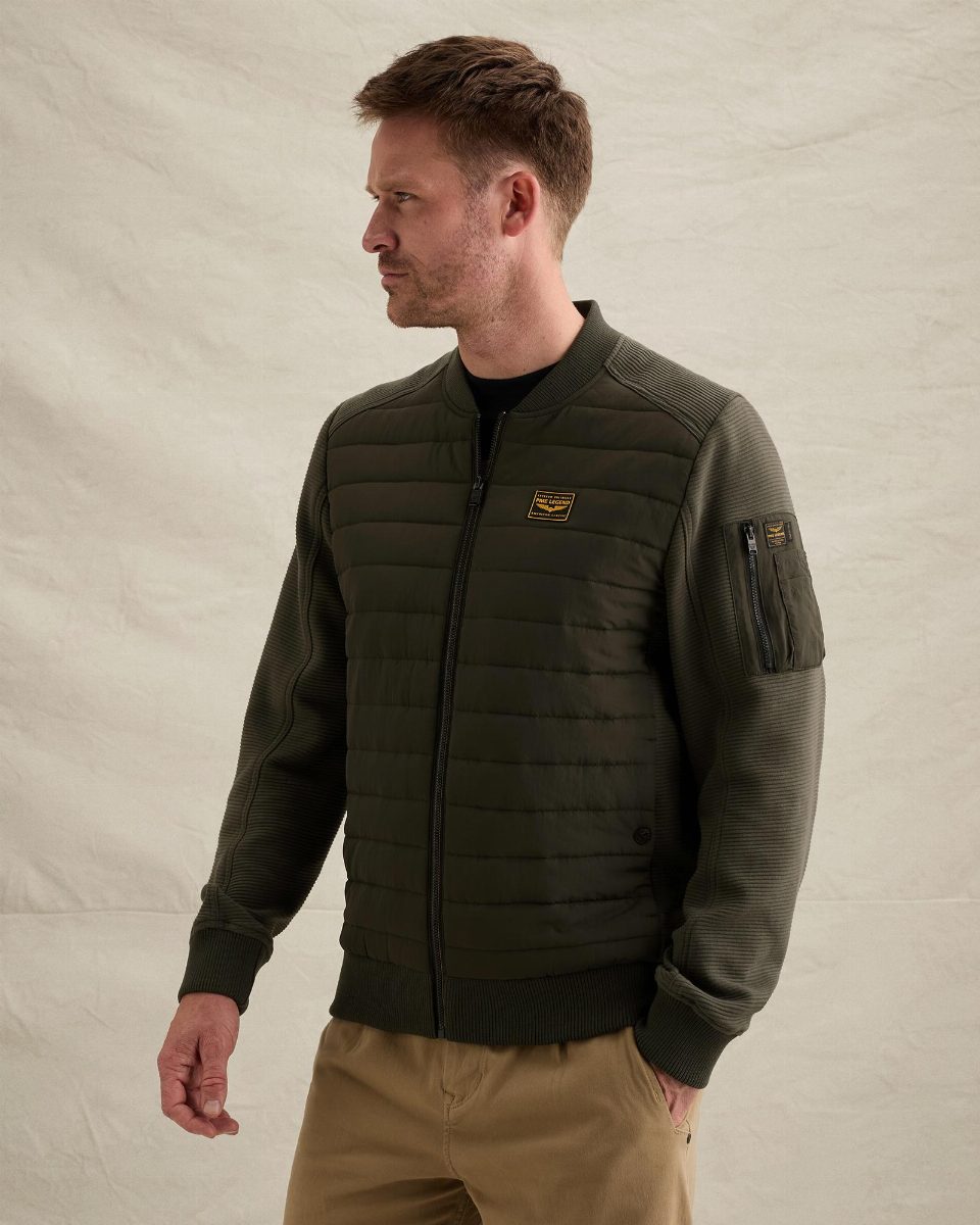 Hybrid jacket met ritssluiting – beluga
