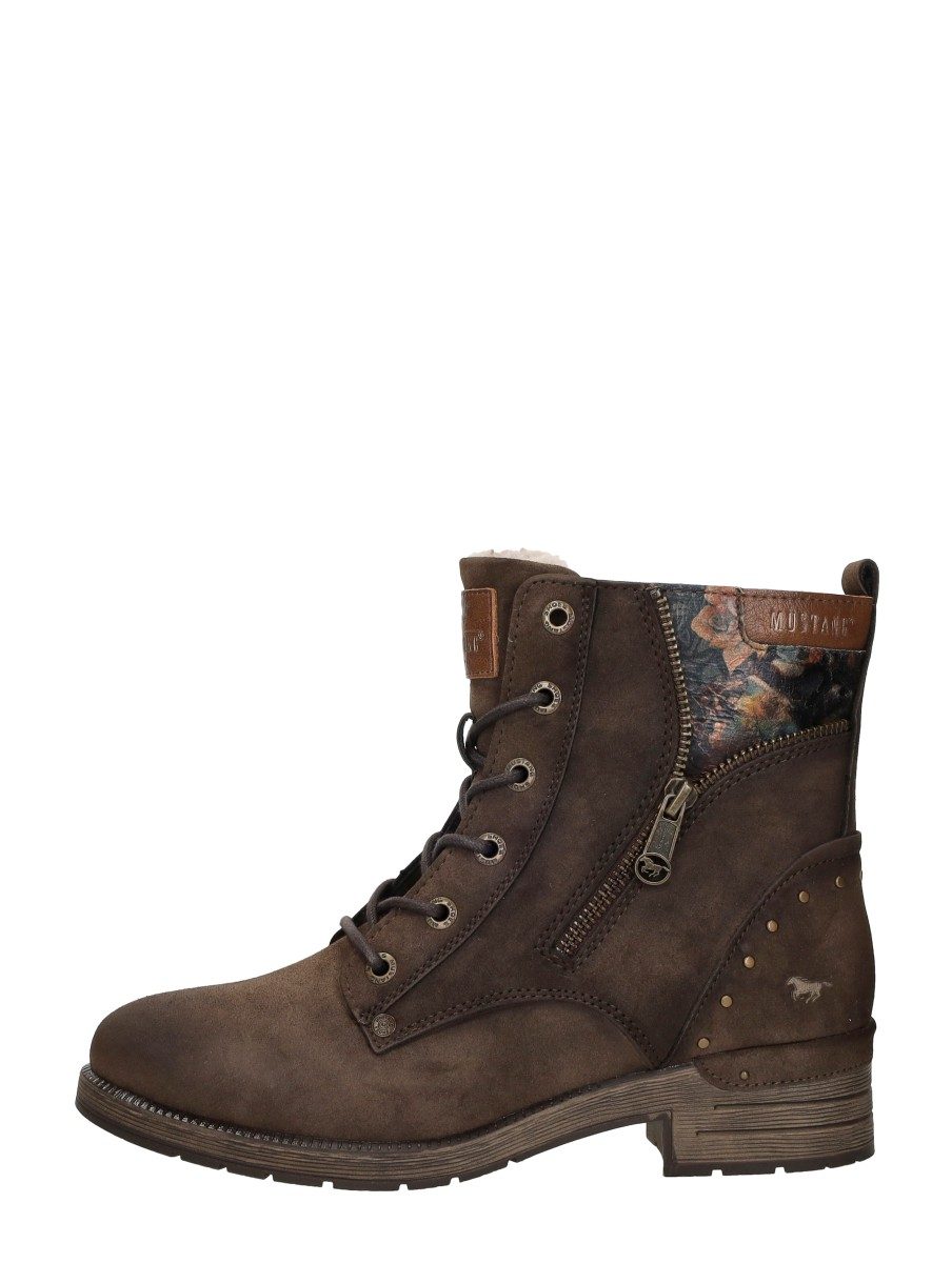 Mustang - Veterschoenen Hoog – donkerbruin