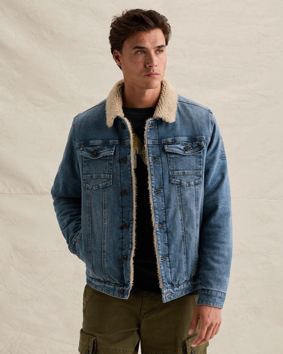 Denim jacket met zachte kraag