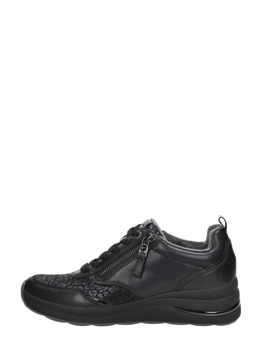 Tamaris Wide Fit - Veterschoenen Laag – zwart