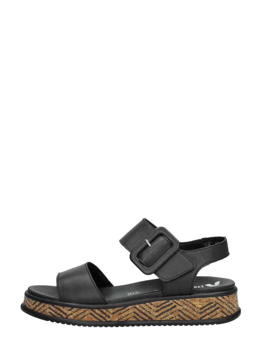 Rieker - Sandalen Plat – zwart