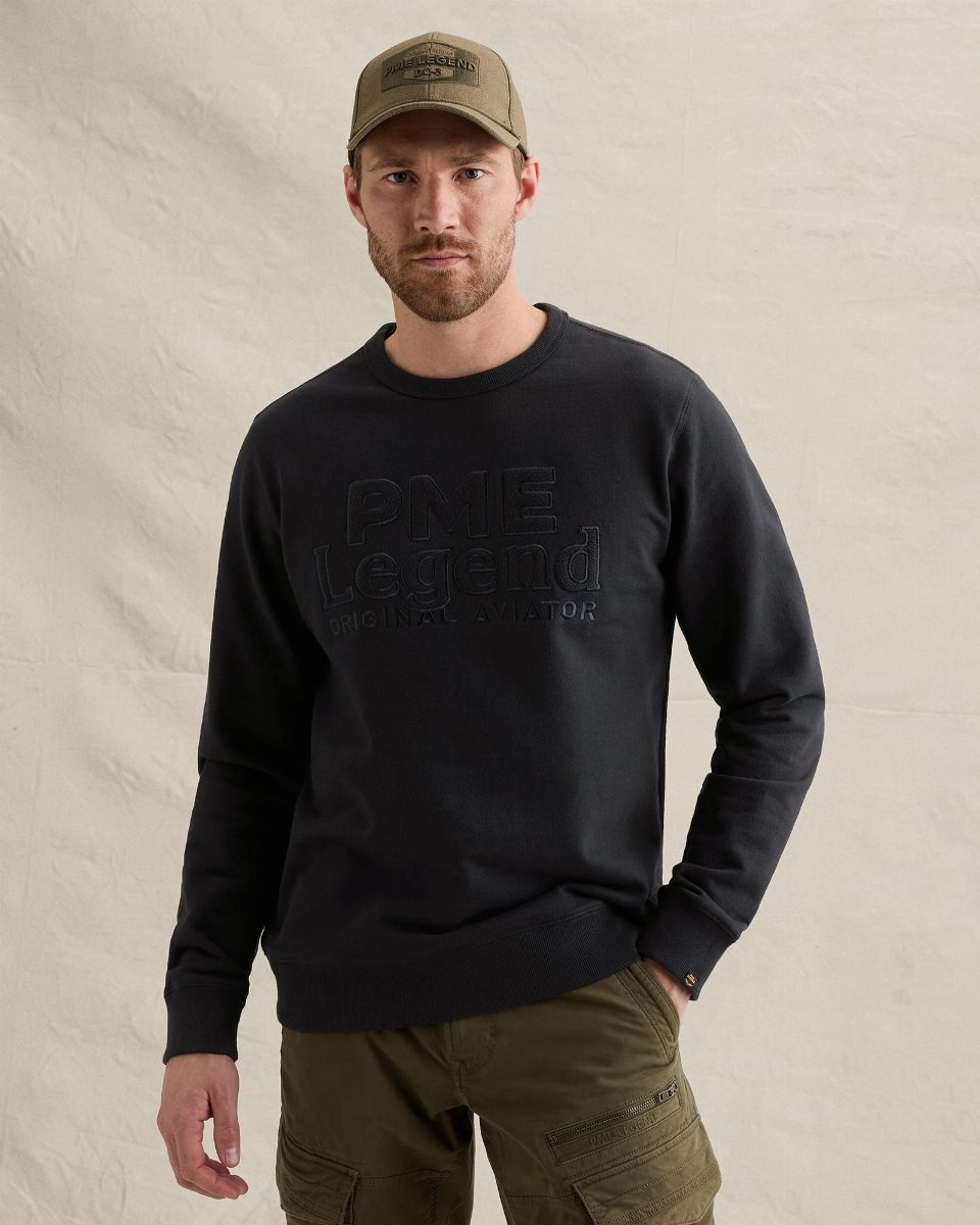 Sweatshirt met ronde hals en artwork – salute