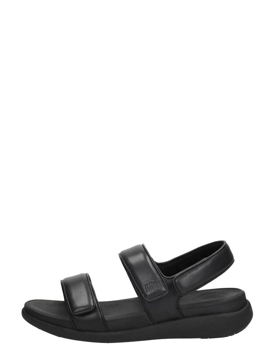 FitFlop - F-mode Go Adjustable Flatform Sandals – zwart