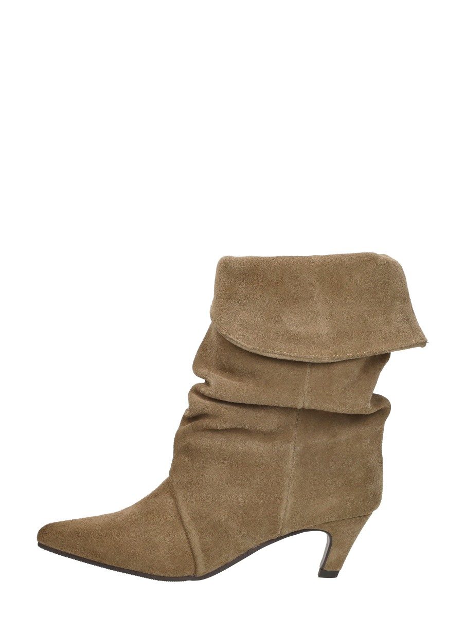 Shoecolate - Enkellaarsjes Hak – taupe