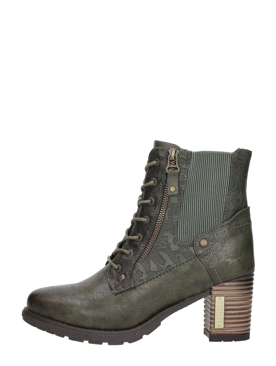 Mustang - Veterschoenen Hak – khaki