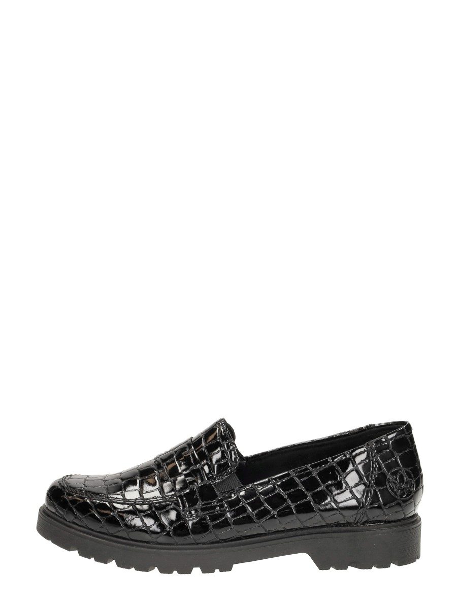 Rieker - Mocassin – zwart croco lak