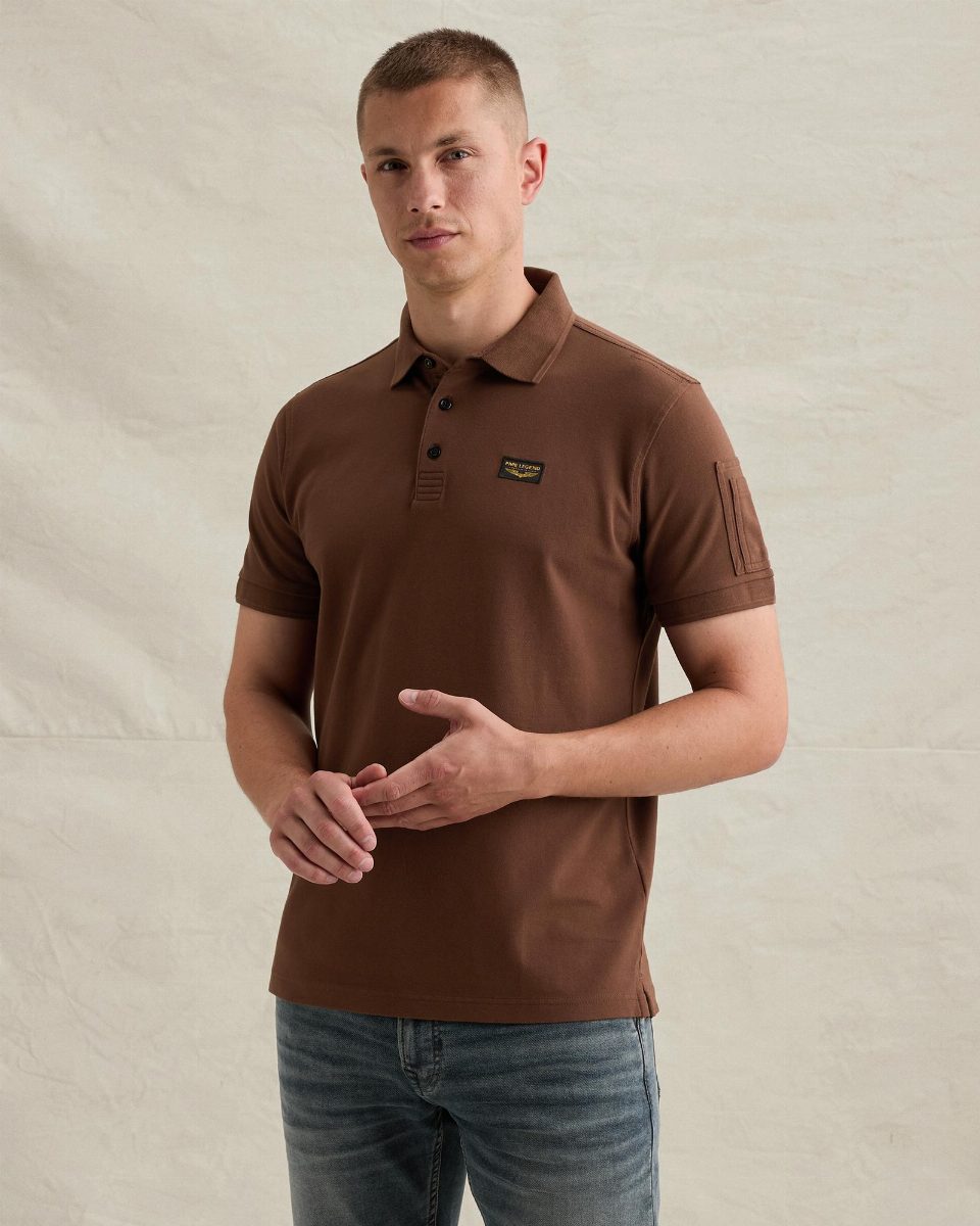 American Classic polo met flight pocket – cappuccino