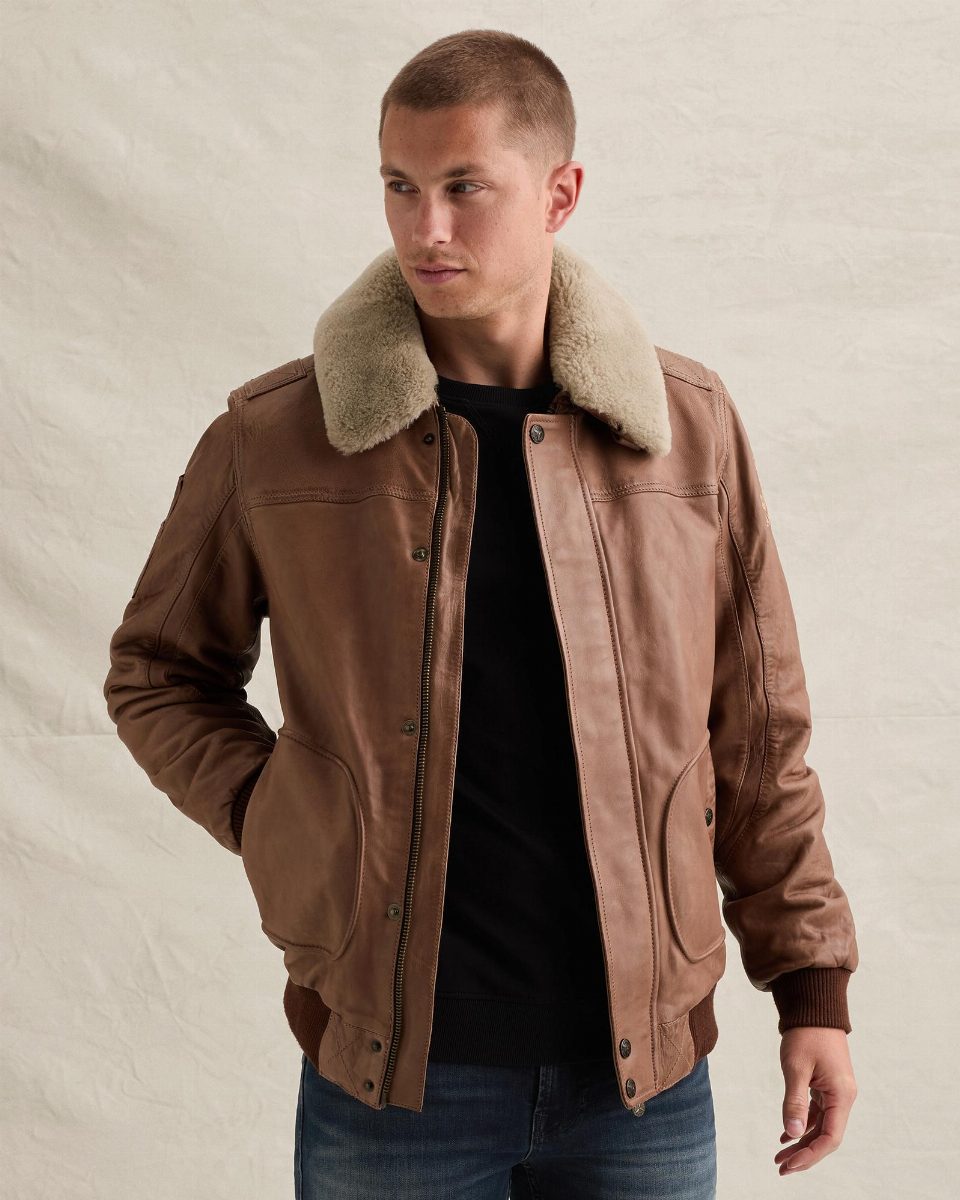 Hudson Lockheed leren jas – brandy brown