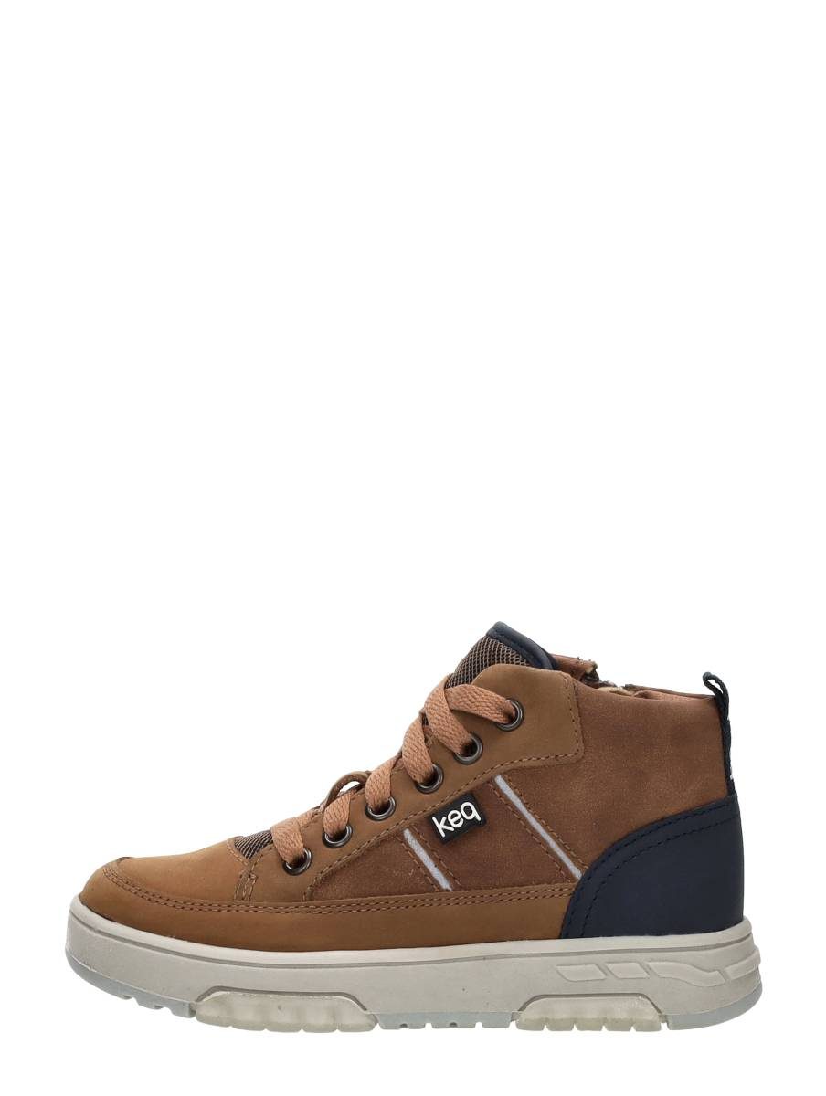 Keq - Veterschoenen Hoog – cognac