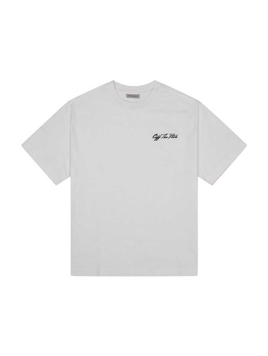 Off The Pitch - Script Loose Fit Tee Unisex – wit