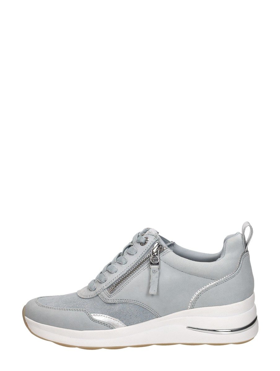 Tamaris Wide Fit - Veterschoenen Laag – licht blauw
