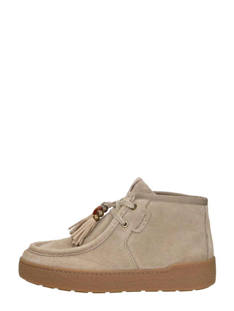 Tamaris - Veterschoenen Hoog – taupe
