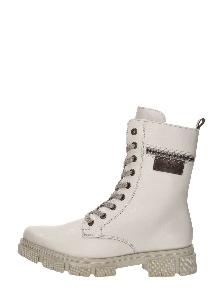 Rieker - Veterschoenen Hoog – gebroken wit
