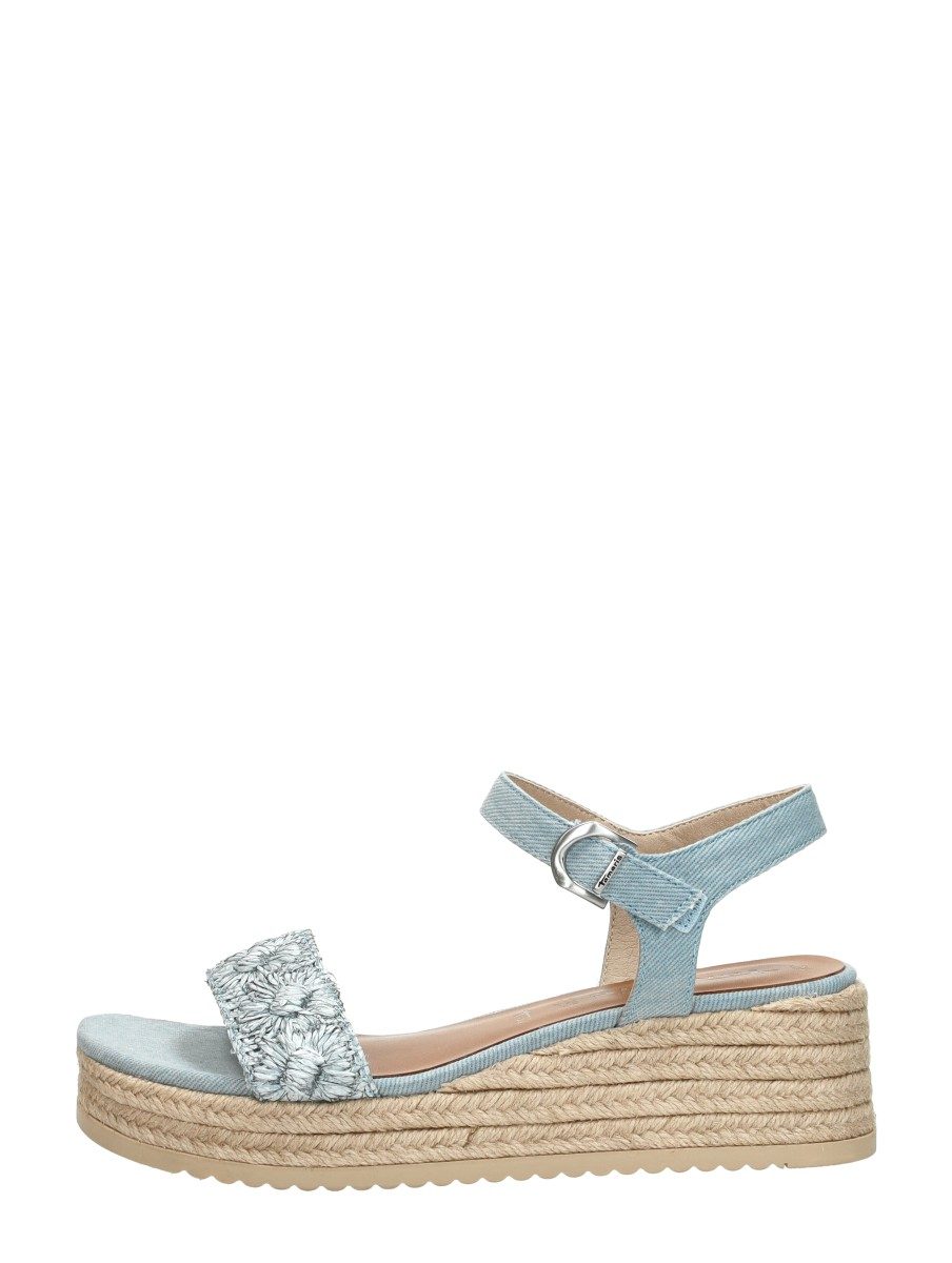 Tamaris - Sandalen Touwzool – licht blauw