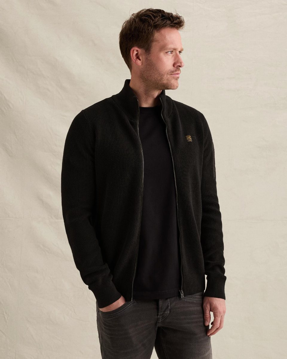 Vest met ritssluiting en flight pocket – black