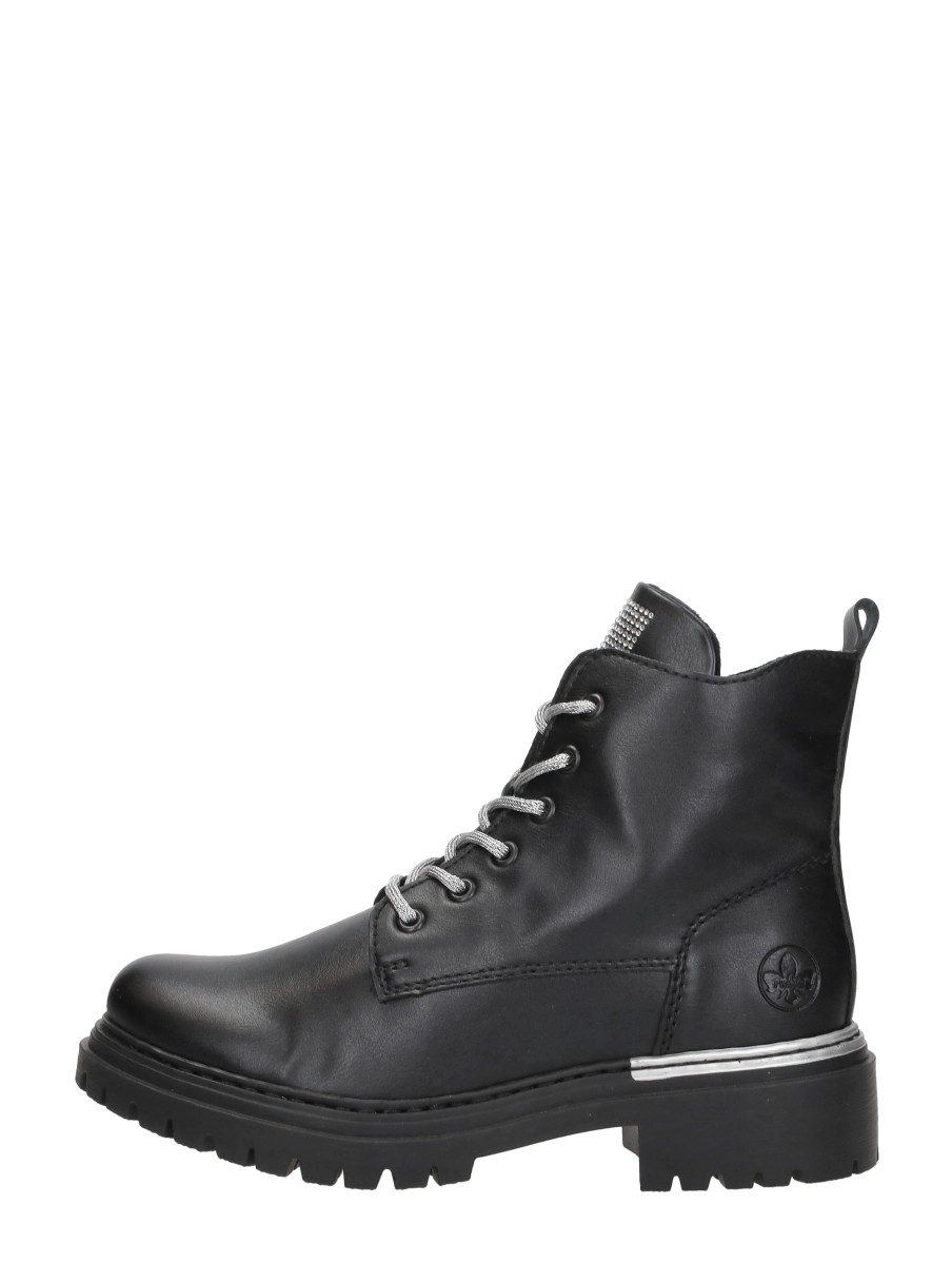 Rieker - Veterschoenen Hoog – zwart