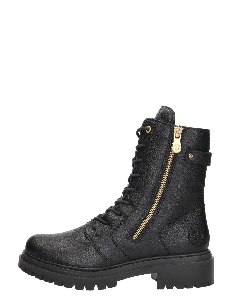 Rieker - Veterschoenen Hoog – zwart