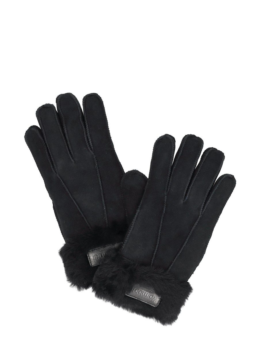 Warmbat - Glove Lammy Patchwork – zwart