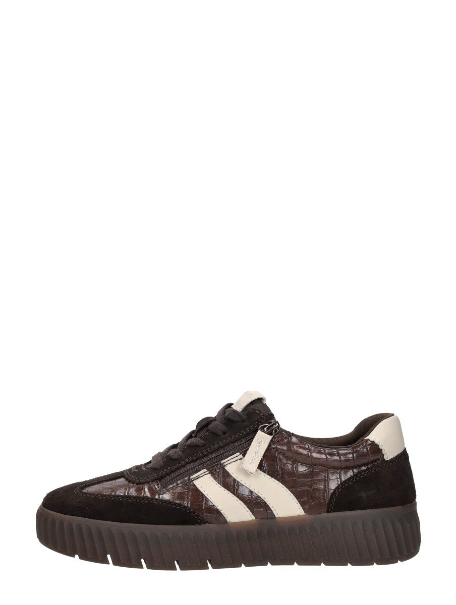 Tamaris Wide Fit - Sneakers Laag – donkerbruin