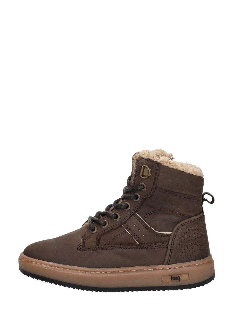 Keq - Veterschoenen Hoog – donkerbruin