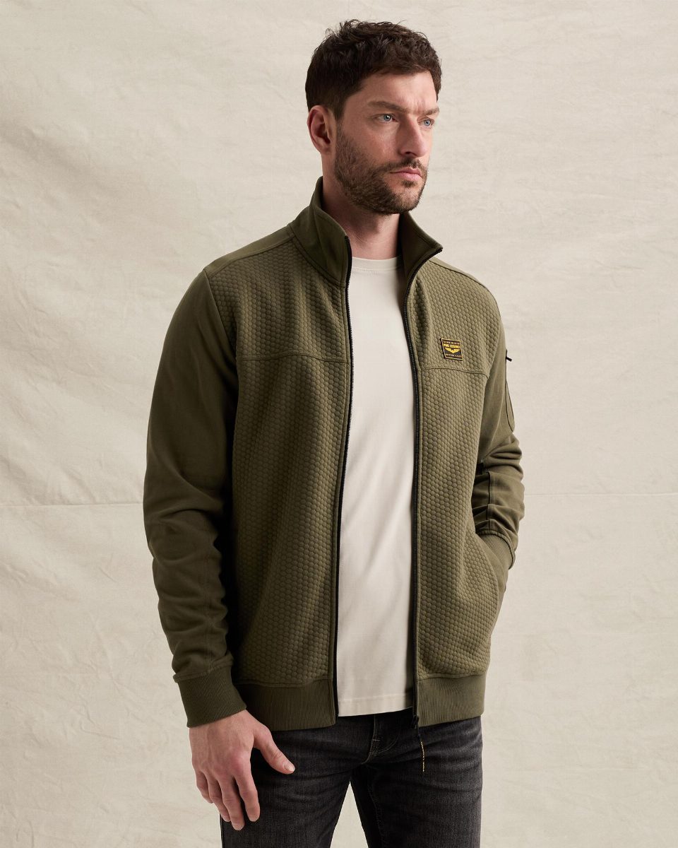 Sweatshirt met jacquardpatroon en flight pocket – kalamata