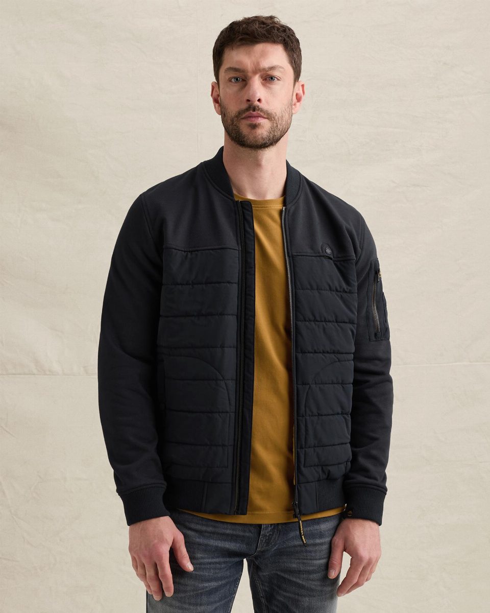 Hybrid jacket met ritssluiting en flight pocket