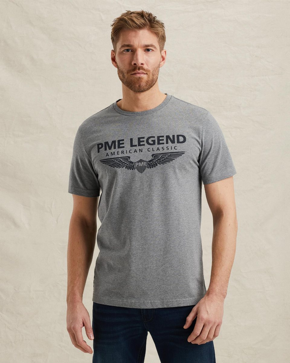 T-shirt met logo – grey melee