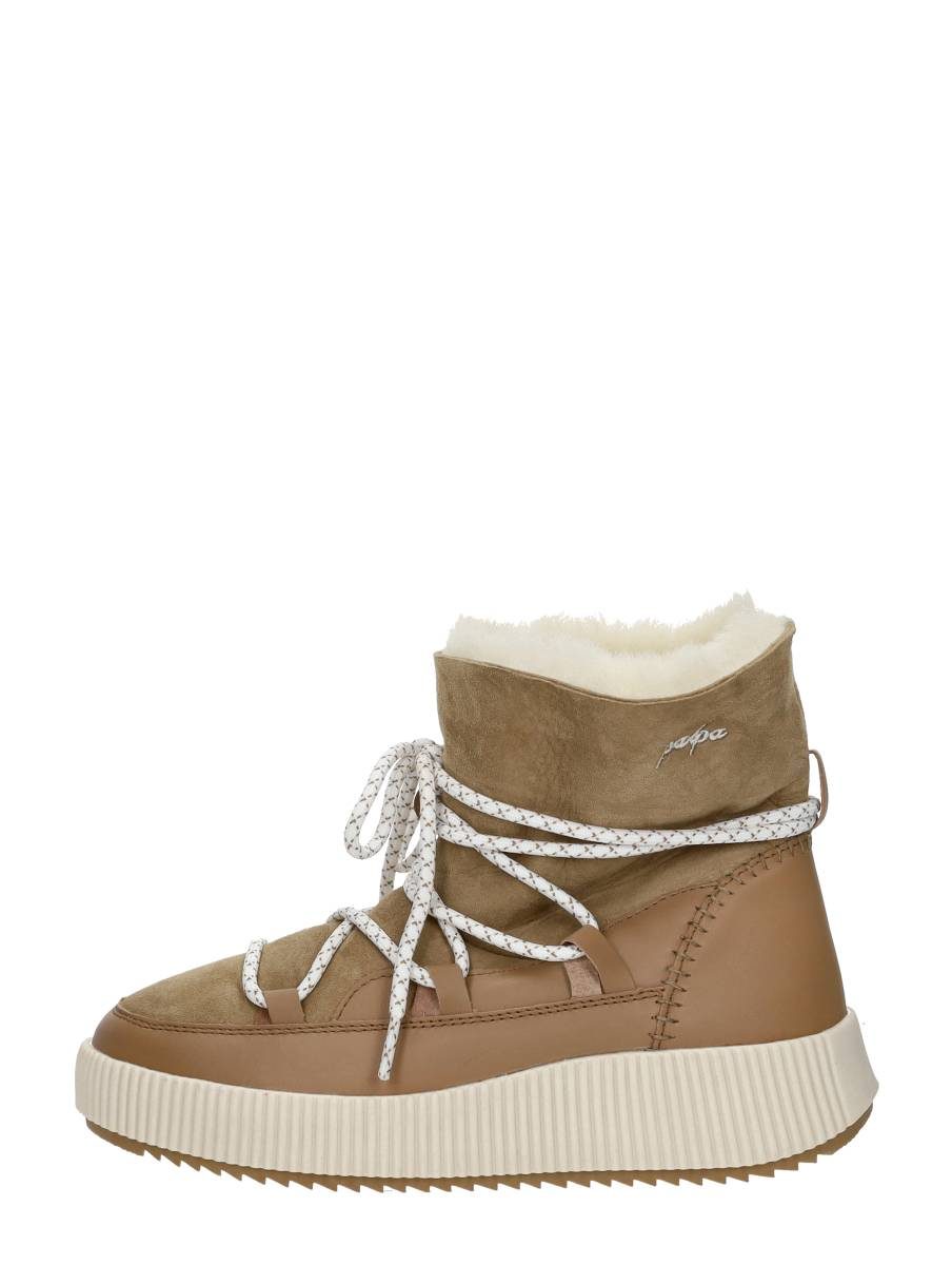 Palpa - Enkellaarsjes Plat – beige