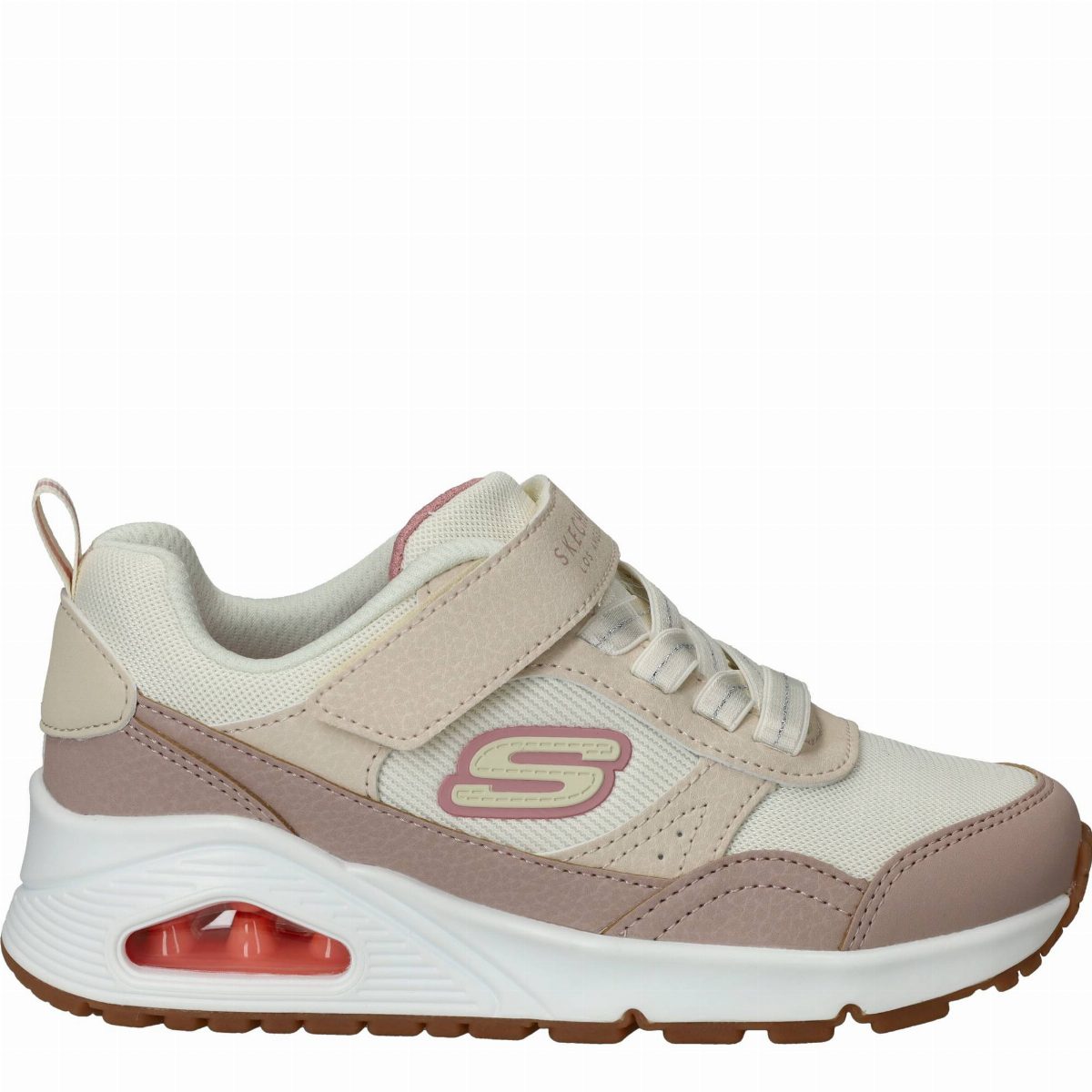 Skechers Uno Mesh Pop Sneakers Meisjes Beige