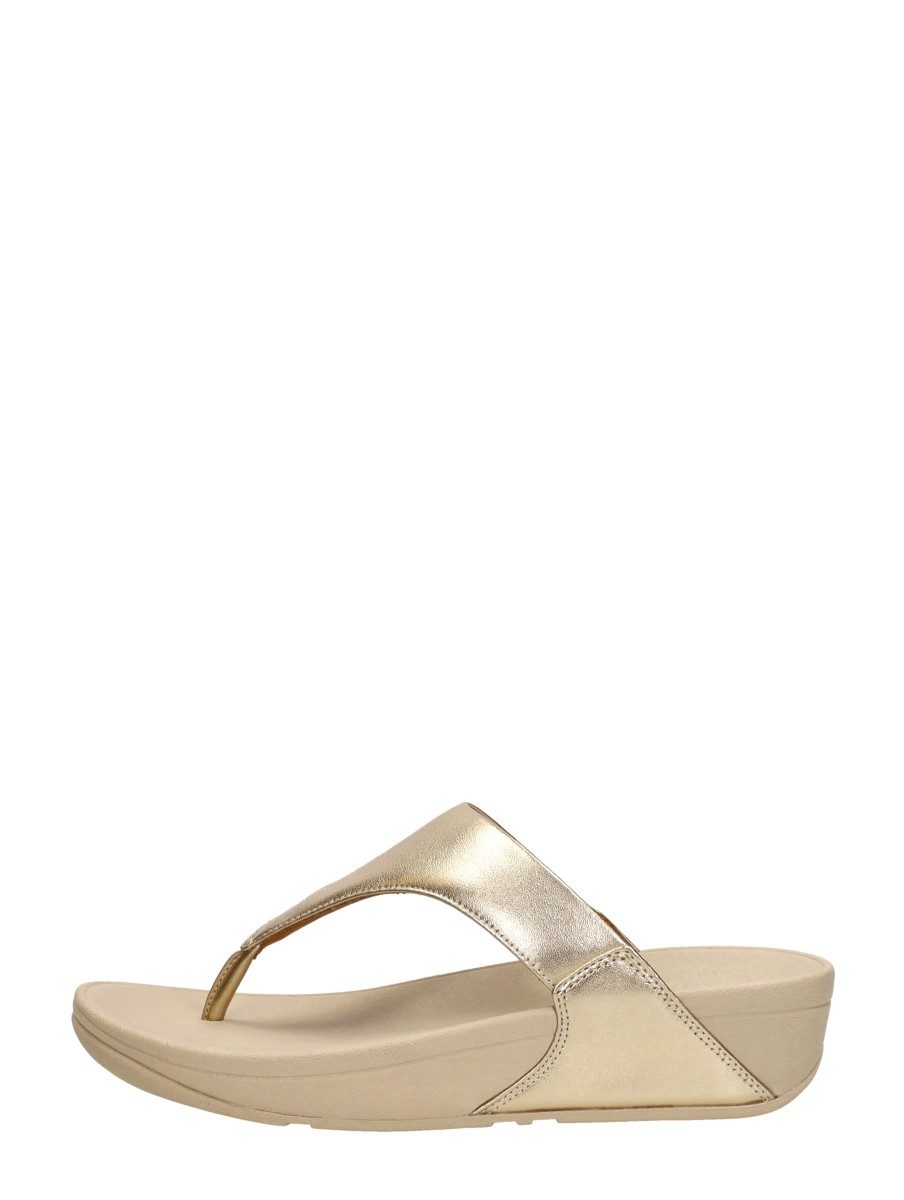 FitFlop - Lulu Leather Toepost – goudkleur