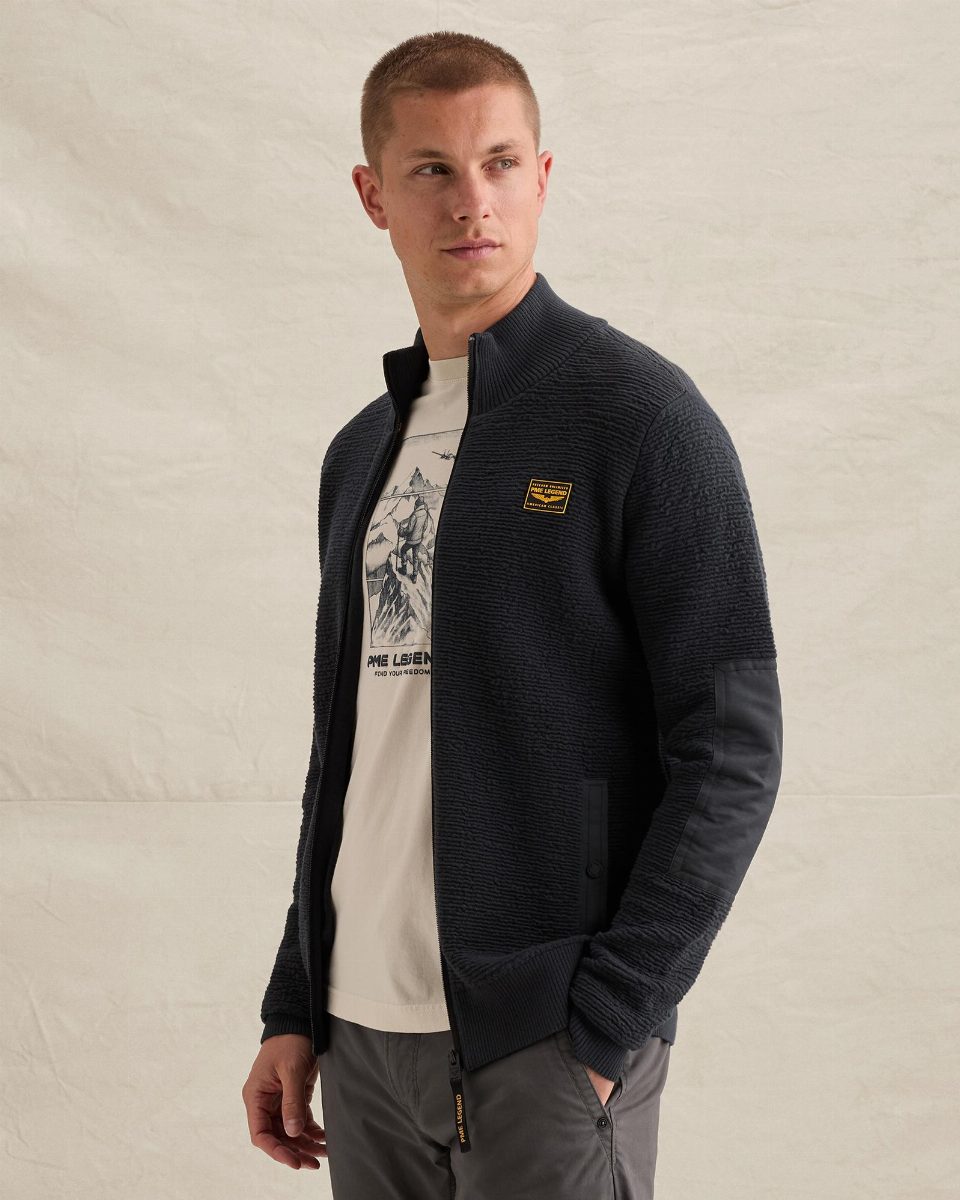Vest met jacquardstructuur en nylon details – salute